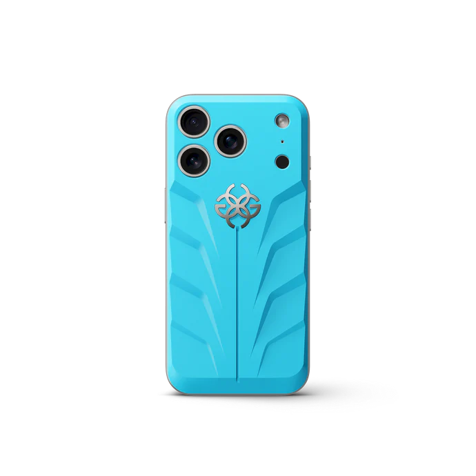 Golden Concept Magnetic Shield iPhone 17 Pro Case – Curacao Blue