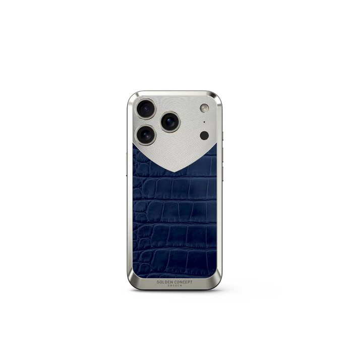 Golden Concept Magnetic Shield iPhone 17 Pro Case – Matte Blue Alligator Edition Matte Blue-RST17