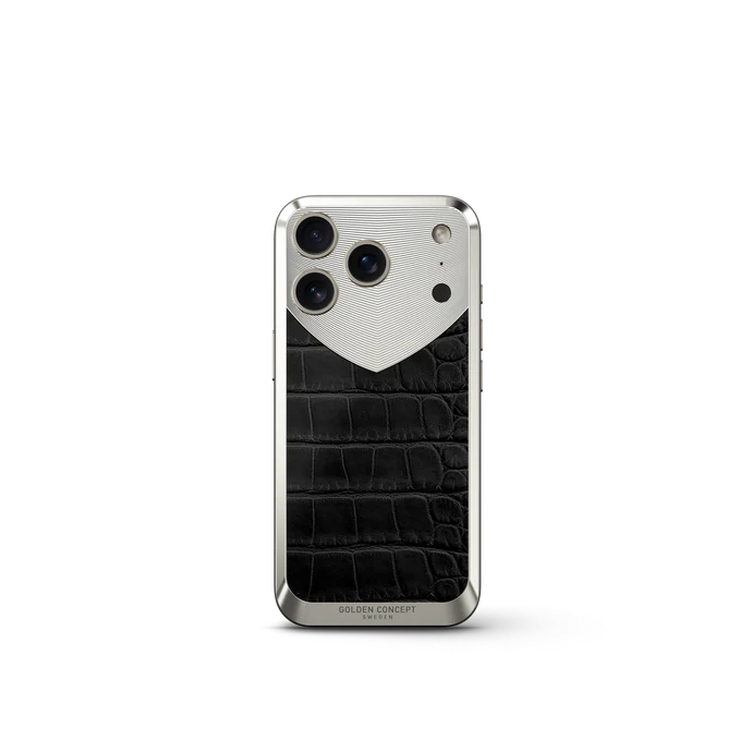 Golden Concept Magnetic Shield iPhone 17 Pro Case – Matte Black Alligator Edition-RST17
