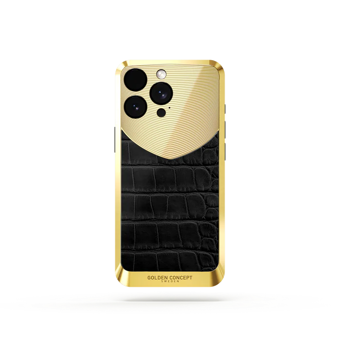 Golden Concept Magnetic Shield iPhone 16 Pro Case – Alligator Edition Black-RST16