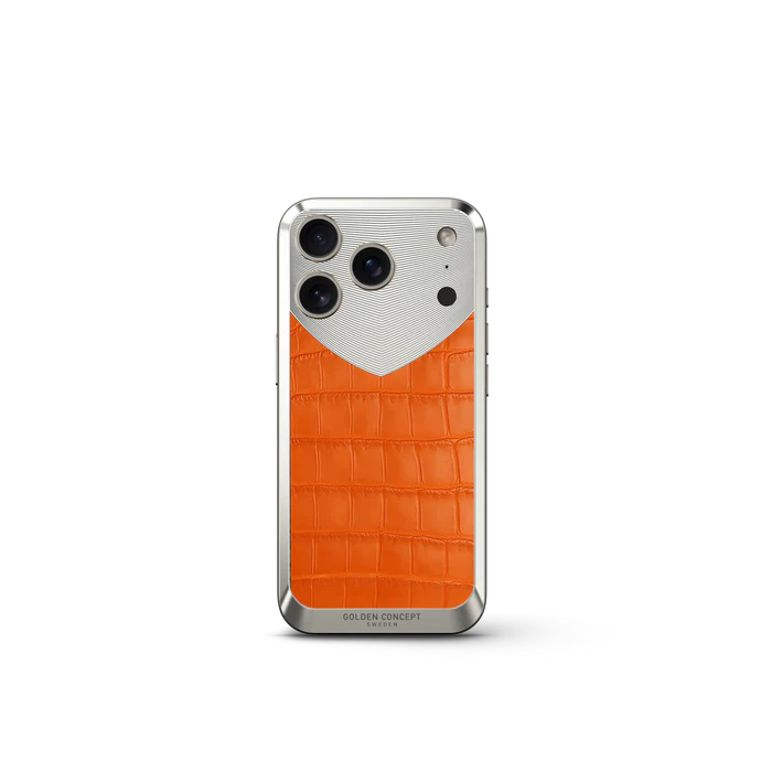 Golden Concept Magnetic Shield iPhone 17 Pro Case – Matte Orange Alligator Edition-RST17