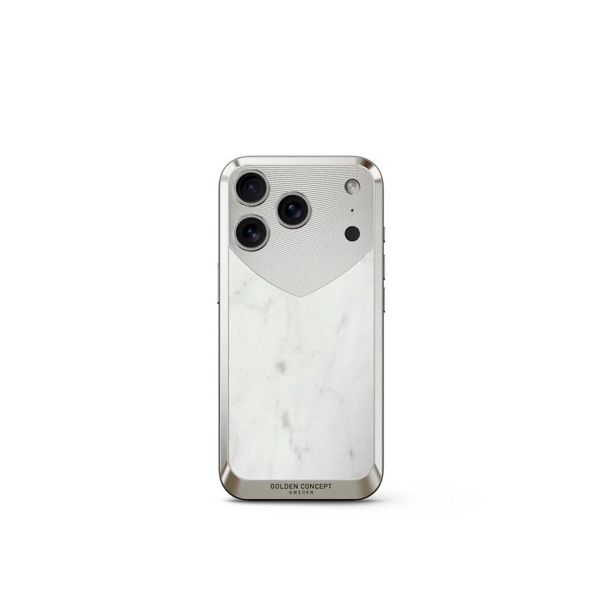 Golden Concept Magnetic Shield iPhone 17 Pro Case – Marble Edition-Bianca Carrara-RST17